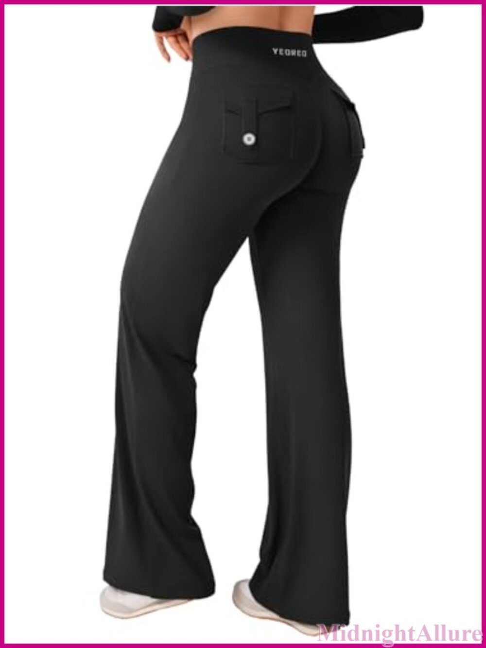Straight Leg Leggings with Pockets Cargo Workout Yoga Pants High Waist